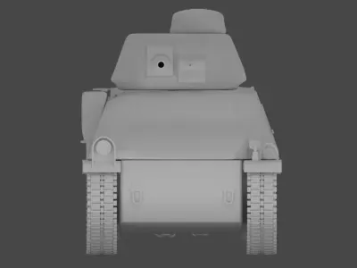 3D Tank model side of car Low-poly 3D model
