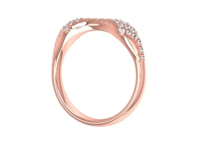 Antique Shape Diamond Wedding Band 3dm STL OBJ FBX Render Detail 3D print model