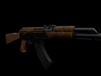 Low poly AK 47 Free low-poly 3D model