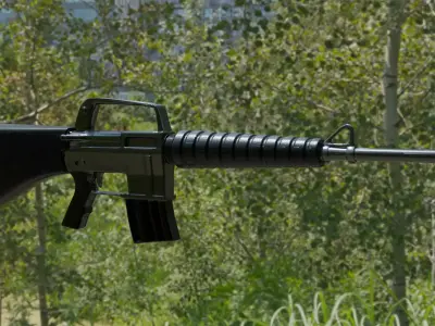 M-16 Rifle Free low-poly 3D model