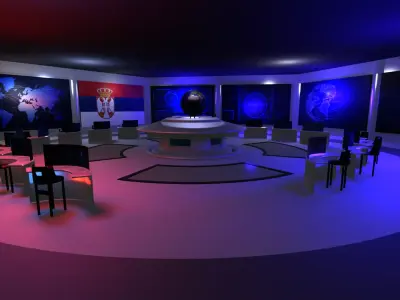 Command Center - Control Room- Military Base - Serbia Low-poly 3D model