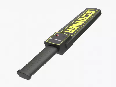 Handheld Metal Detector Low-poly 3D model