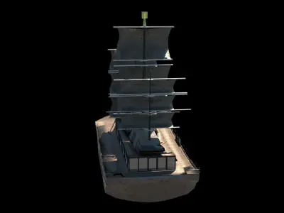 ships pirate ship Low-poly 3D model