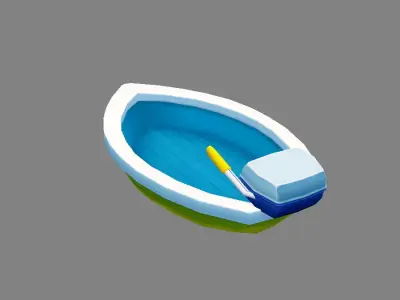 Cartoon Toy Ship - Yacht Low-poly 3D model