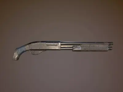 Remington 870 Shotgun Low-poly 3D model
