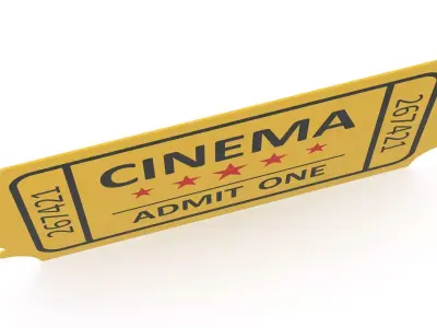Cinema Ticket Low-poly 3D model