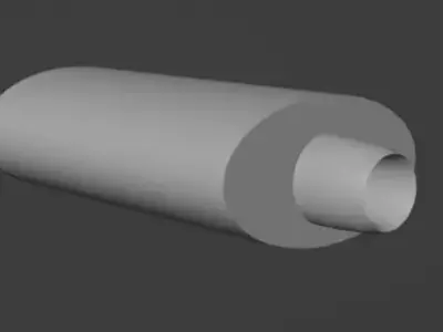 Low Poly Exhaust Muffler Free low-poly 3D model