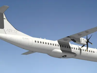 ATR 72 White Livery 3D model