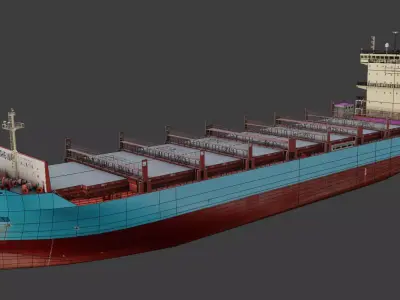 Container ship LAURA Low-poly 3D model