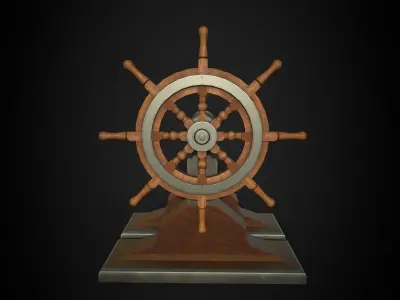 Ship Wheel Low-poly 3D model