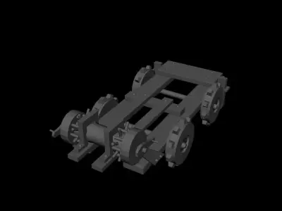 base of catapult Low-poly 3D model