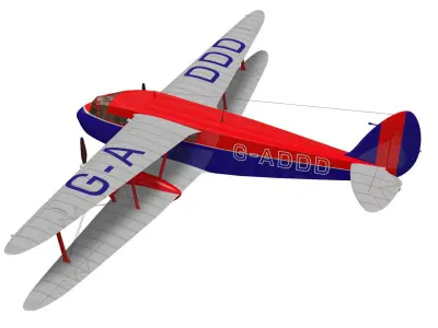 de Havilland DH89 Dragon Rapide 3D model get