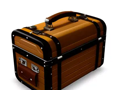 Vintage Travel Suitcase 3D Model Low-poly 3D model