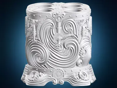 Steampunk Gear Design To Toothbrush Holder 3D print model