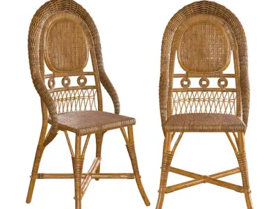 Traditional chair ANTICA low poly PBR Low-poly 3D model