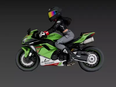 29- Motorcycle racer 2 3D model