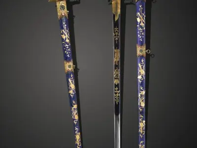 Sword of napoleonic era officer 3D model