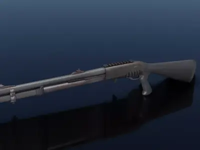 Low Poly Shotgun with textures Free low-poly 3D model
