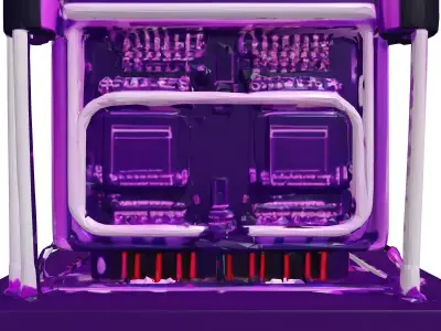 Neon Relay with Glowing Purple Circuits 3D model