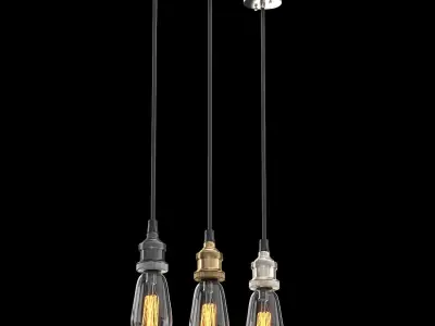 FACTORY FILAMENT BARE BULB PENDANT 3D model