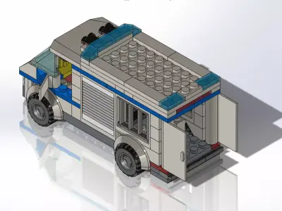 3D model of a LEGO style Police Car 3D model