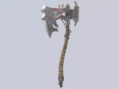 Orc axe Low-poly 3D model