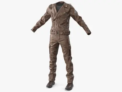  Heavy Metal Leather Suit Brown 