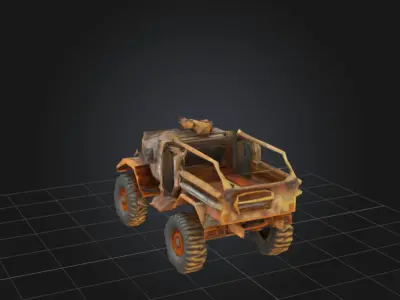 Post-Apocalyptic Armored Heavy Truck 3D Model Low-poly 3D model