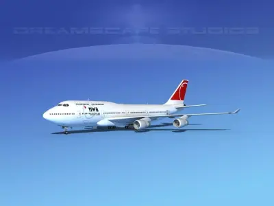 Boeing 747-400 Northwest Airlines 2 3D model
