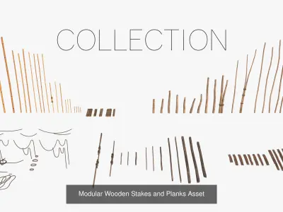 Wooden Storage Assets Collection 01 3D Model Pack