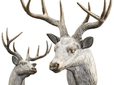 Deer Head Trophy Taxidermy by lllax Low-poly 3D model