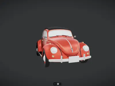 Classic red Volkswagen Beetle car 3D model purchase