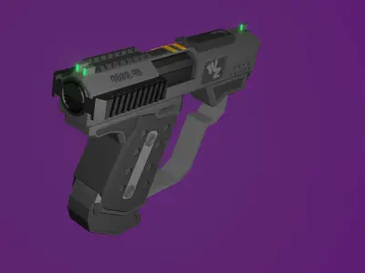 Futuristic Pocket Pistol Low-poly 3D model
