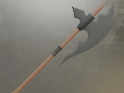 Battle Axe Low-poly 3D model 16