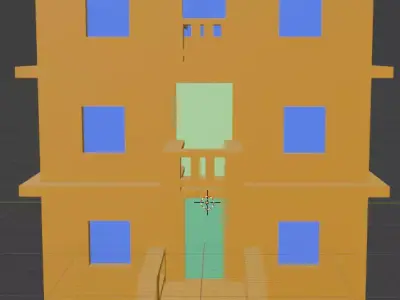 Low-poly big house Free low-poly 3D model