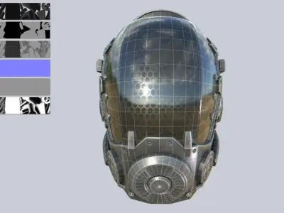 Scifi helmet Low-poly 3D model get