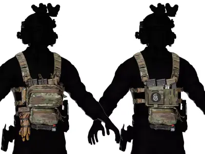 SPIRITUS SYSTEMS MICRO FIGHT CHEST RIG Low-poly 3D model