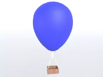 Hot Air Balloon v1 010 Low-poly 3D model