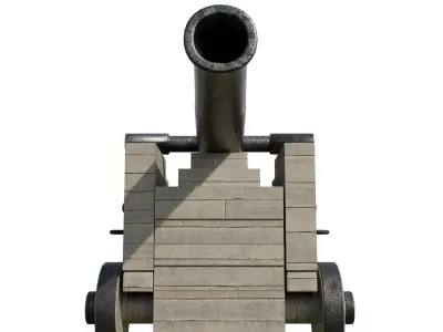 Medieval Cannon Low-poly 3D model shop