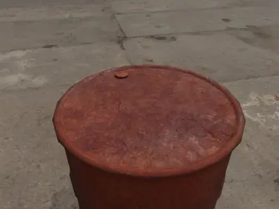 PBR Textured Low Poly Rusty Old Oil Barrel 3D Model Game Ready Free low-poly 3D model