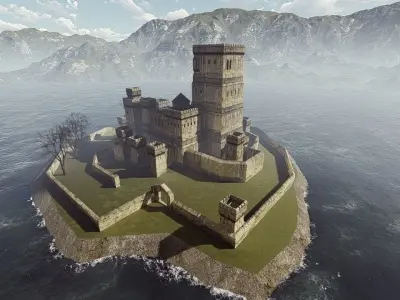 Medieval Castle 3D model 2