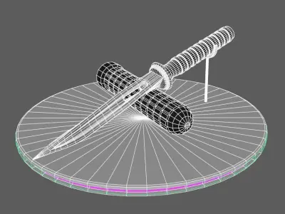 Military Twist dagger 3D model