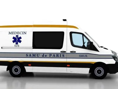 Mercedes Benz Sprinter L2H2 2015 France Ambulance 3D model