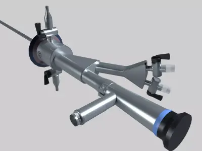 Rigid Cystoscope Low-poly 3D model