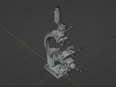 Drill machine very old electric drill machine  3D model