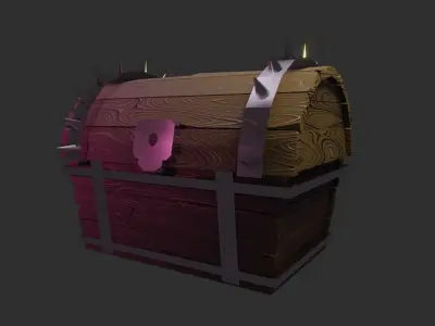 Treasure chest 3 Low-poly 3D model