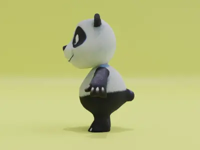 Panda Character Cute Plush Toy Low-poly 3D model