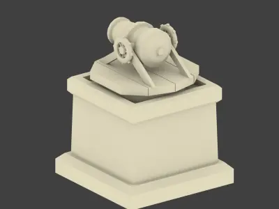 Cannon Tower low-poly 3D model Low-poly 3D model