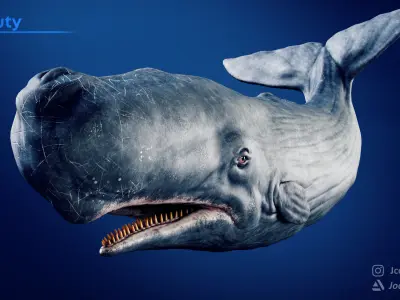 Sperm Whale Game-Ready   Low-poly 3D model