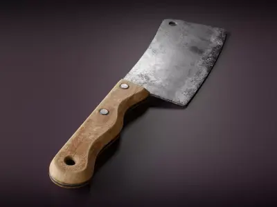 Old Meat Cleaver Low-poly 3D model
